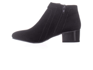 Botas femininas Charter Club Boniee de camurça sintética com zíper, pretas, tamanho 6 M