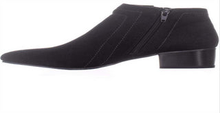 Botas femininas Charter Club Boniee de camurça sintética com zíper, pretas, tamanho 6 M