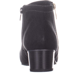 Botas femininas Charter Club Boniee de camurça sintética com zíper, pretas, tamanho 6 M