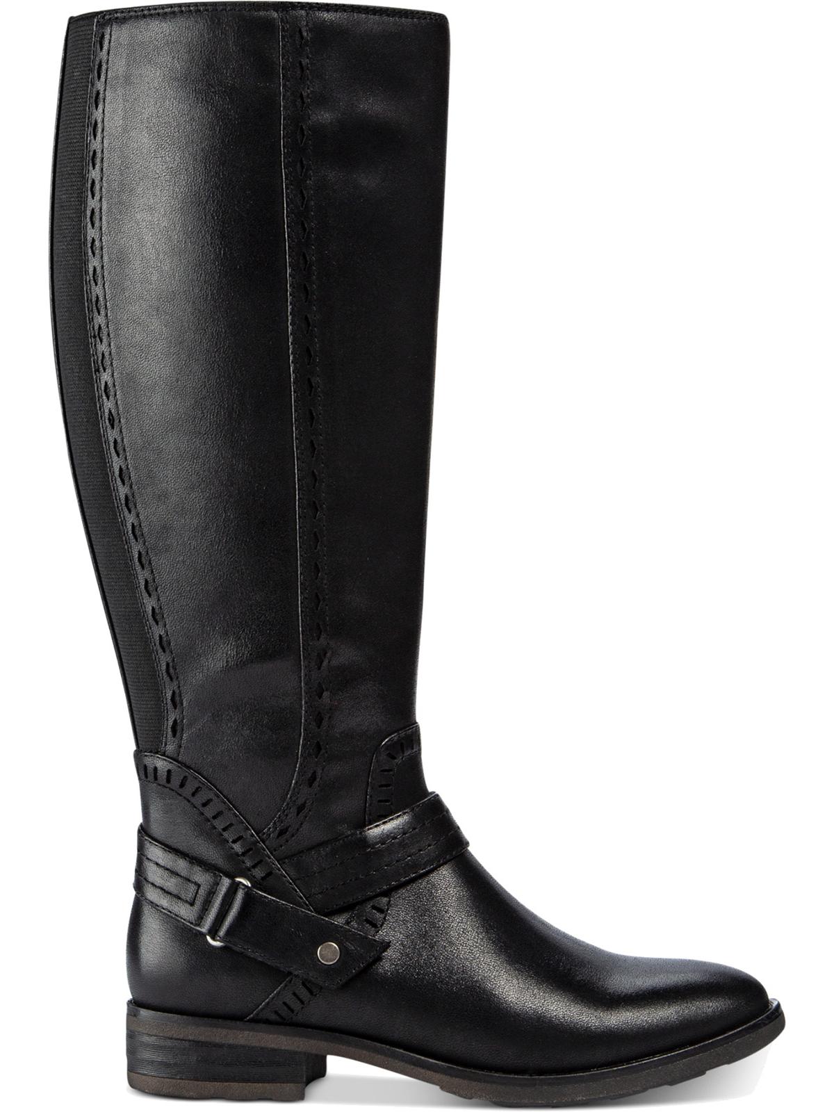 Botas de montaria Baretraps Abram WC de couro sintético, largas, pretas, tamanho 5,5