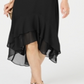 Vestido de festa midi com alças finas e bainha, preto, tamanho 4, da INC International Concepts