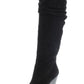 Botas femininas de salto alto Gerii Suede bico fino, pretas, tamanho 5 M, da INC International Concepts