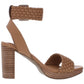 Sandálias femininas Sun + Stone Stefan com tira no tornozelo e salto marrom, tamanho 5,5 M