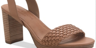 Sandálias femininas Sun + Stone Stefan com tira no tornozelo e salto marrom, tamanho 5,5 M