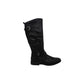 Botas femininas Baretraps Alysha de couro, bico fechado, cano alto, pretas, tamanho 5 M