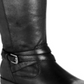 Botas femininas Baretraps Alysha de couro, bico fechado, cano alto, pretas, tamanho 5 M