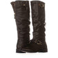 Botas femininas XOXO Minkler bico redondo cano alto marrom tamanho 8W