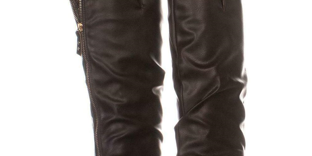 Botas femininas XOXO Minkler bico redondo cano alto marrom tamanho 8W