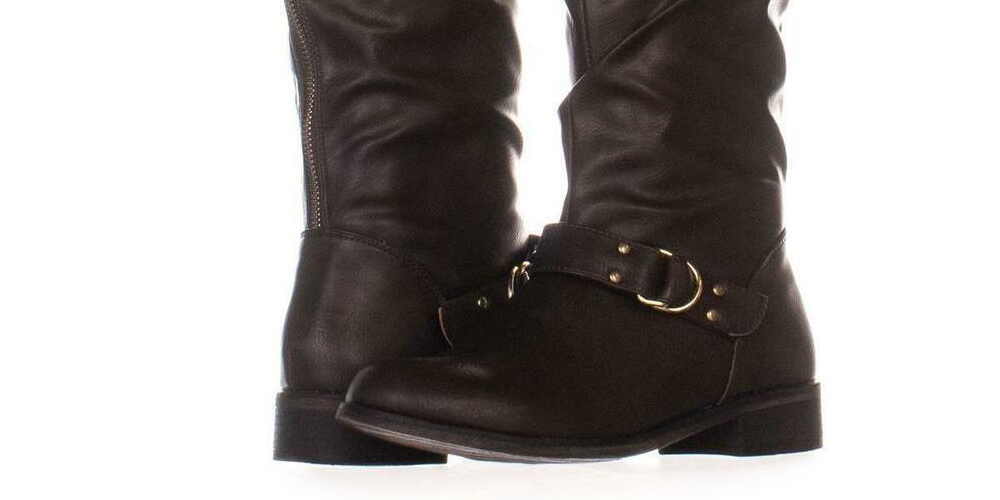 Botas femininas XOXO Minkler bico redondo cano alto marrom tamanho 8W
