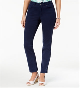 Calça jeans feminina Charter Club Tummy Slimming com perna reta Je Intrepid, azul, tamanho 16