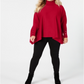 Poncho de gola alta Alfani feminino, tamanho 4X, vermelho