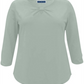 Camiseta feminina Karen Scott com decote em V e frente aberta, verde, tamanho XXG