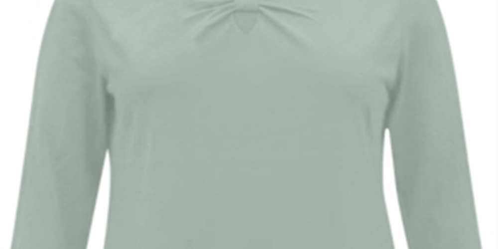 Camiseta feminina Karen Scott com decote em V e frente aberta, verde, tamanho XXG