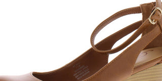 Sandálias plataforma casuais American Rag Miley Leather Peep Toe femininas, marrom, tamanho 7,5 M