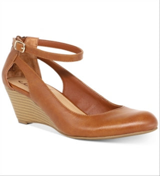 Sandálias plataforma casuais American Rag Miley Leather Peep Toe femininas, marrom, tamanho 7,5 M