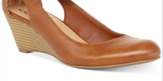 Sandálias plataforma casuais American Rag Miley Leather Peep Toe femininas, marrom, tamanho 7,5 M