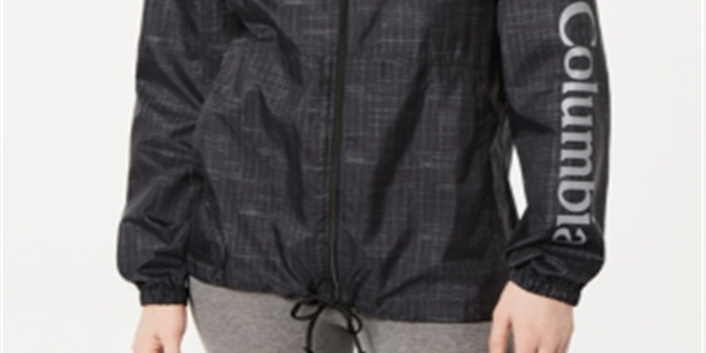 Jaqueta corta-vento feminina Columbia Flash Forward estampada, preta, tamanho médio