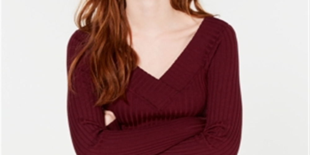 Suéter feminino de malha canelada para caloura, marrom, tamanho extrapequeno