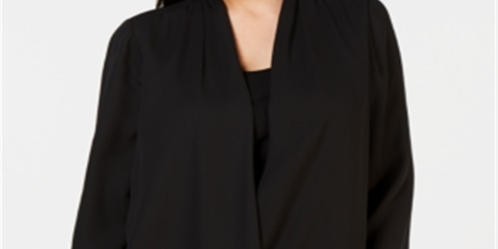 Charter Club Top Feminino Sobrepeliz Preto Tamanho XX-Grande