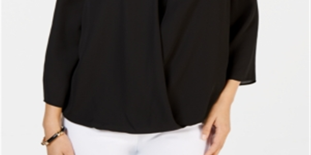 Charter Club Top Feminino Sobrepeliz Preto Tamanho XX-Grande