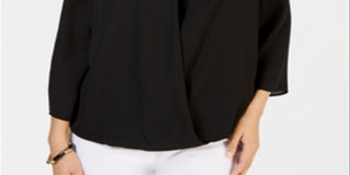 Charter Club Top Feminino Sobrepeliz Preto Tamanho XX-Grande