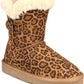 Botas femininas estilo &amp; co com plataforma e estampa animal, com acabamento em pele, bico redondo, marrom, tamanho 10 M