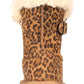 Botas femininas estilo &amp; co com plataforma e estampa animal, com acabamento em pele, bico redondo, marrom, tamanho 10 M