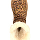 Botas femininas estilo &amp; co com plataforma e estampa animal, com acabamento em pele, bico redondo, marrom, tamanho 10 M
