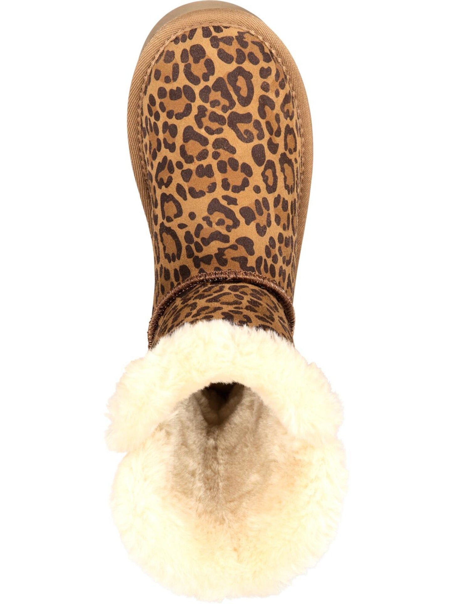 Botas femininas estilo &amp; co com plataforma e estampa animal, com acabamento em pele, bico redondo, marrom, tamanho 10 M