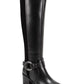 Botas de couro com salto bloco Marc Fisher Risa, pretas, tamanho 9,5 M