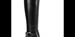 Botas de couro com salto bloco Marc Fisher Risa, pretas, tamanho 9,5 M