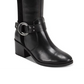 Botas de couro com salto bloco Marc Fisher Risa, pretas, tamanho 9,5 M