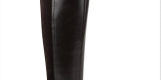 Botas de couro com salto bloco Marc Fisher Risa, pretas, tamanho 9,5 M