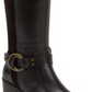 Botas de couro com salto bloco Marc Fisher Risa, pretas, tamanho 9,5 M