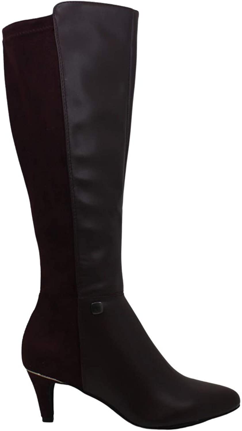 Botas femininas Alfani Hakuup bico fino até o joelho, tamanho 6 M, vermelhas