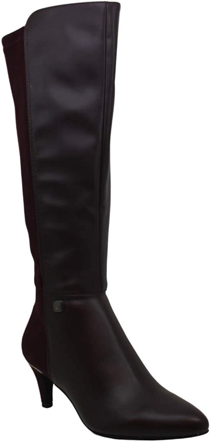 Botas femininas Alfani Hakuup bico fino até o joelho, tamanho 6 M, vermelhas