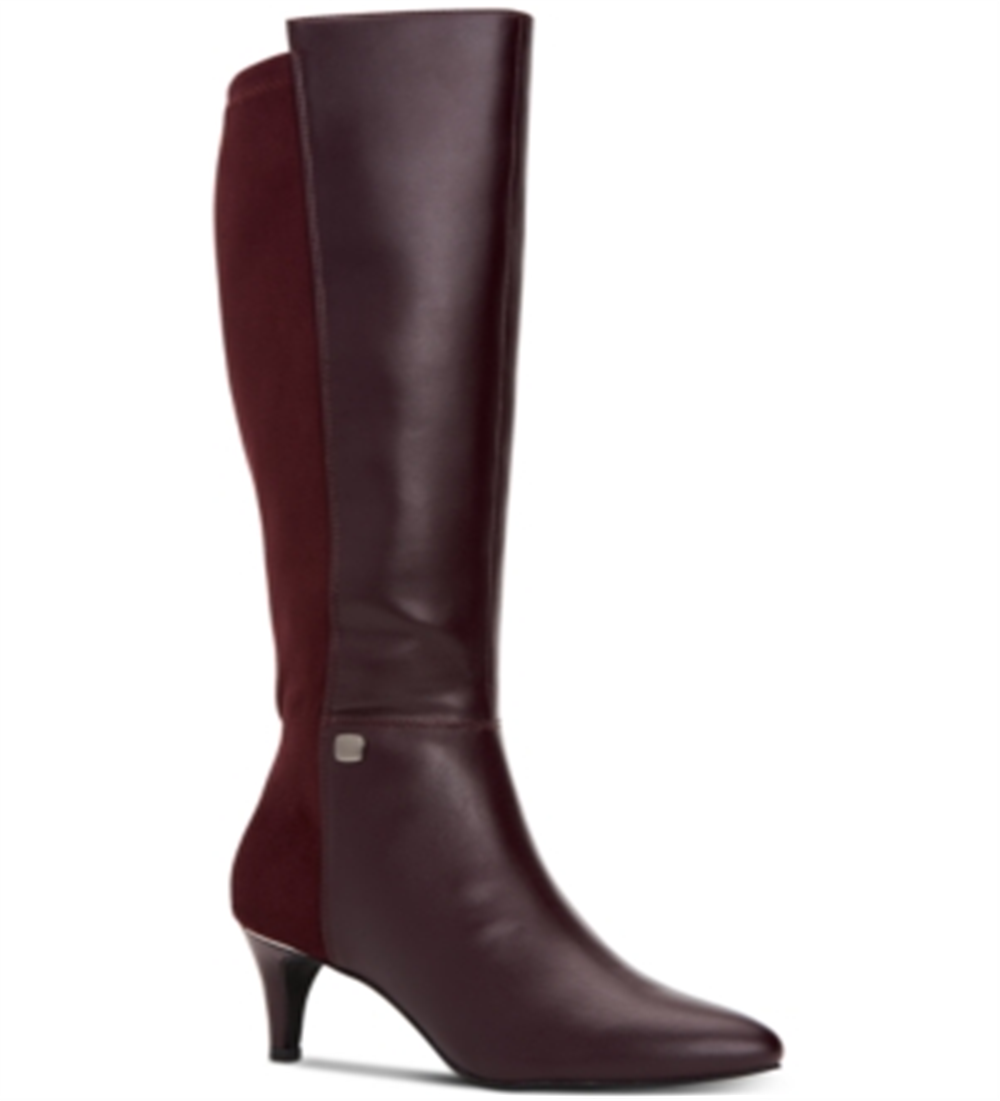 Botas femininas Alfani Hakuup bico fino até o joelho, tamanho 6 M, vermelhas