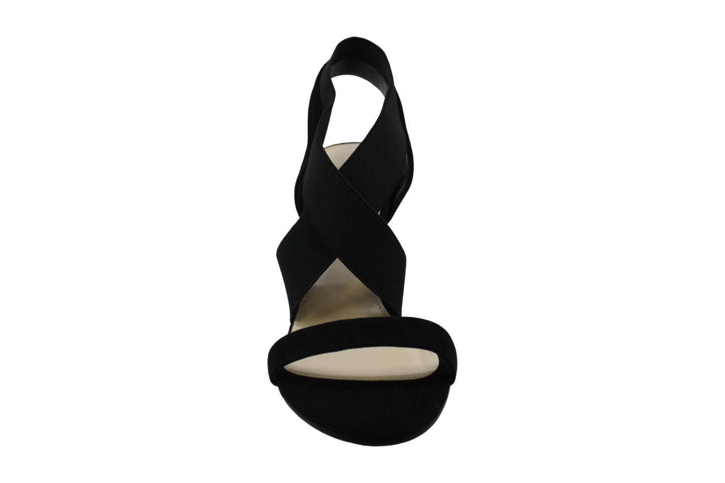 Sandálias femininas Nine West Maya Fabric com bico aberto, casuais, estilo slingback, pretas, tamanho 9 M