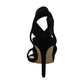 Sandálias femininas Nine West Maya Fabric com bico aberto, casuais, estilo slingback, pretas, tamanho 9 M