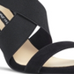 Sandálias femininas Nine West Maya Fabric com bico aberto, casuais, estilo slingback, pretas, tamanho 9 M