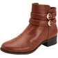 Botas femininas Charter Club Jaimee com bico fechado e cano curto, tamanho 7,5 W, marrom