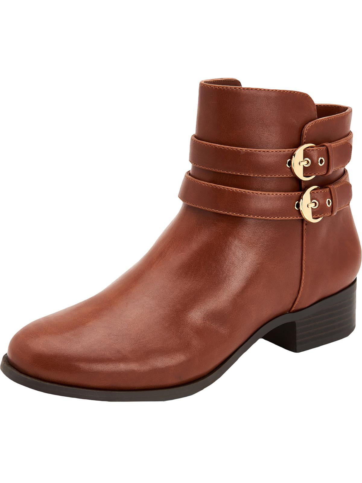 Botas femininas Charter Club Jaimee com bico fechado e cano curto, tamanho 7,5 W, marrom