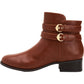 Botas femininas Charter Club Jaimee com bico fechado e cano curto, tamanho 7,5 W, marrom