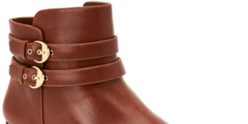 Botas femininas Charter Club Jaimee com bico fechado e cano curto, tamanho 7,5 W, marrom