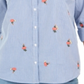 Camisa feminina estampada Charter Club azul tamanho grande
