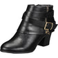 Thalia Sodi Botas femininas com zíper e fivela acolchoada e bico redondo, salto bloco e zíper, tamanho 9,5M