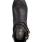 Thalia Sodi Botas femininas com zíper e fivela acolchoada e bico redondo, salto bloco e zíper, tamanho 9,5M