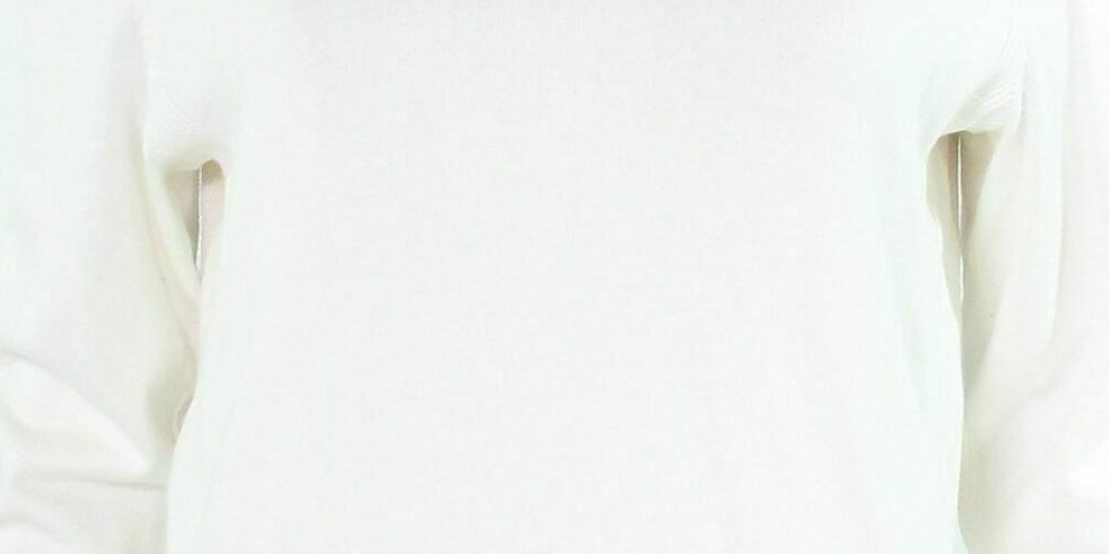 JM Collection Suéter Feminino com Punhos e Botões e Gola V, Branco, Tamanho Pequeno