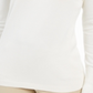 JM Collection Suéter Feminino com Punhos e Botões e Gola V, Branco, Tamanho Pequeno