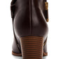 Botas femininas com zíper e bico amendoado, estilo &amp; co, marrom, tamanho 7,5 M